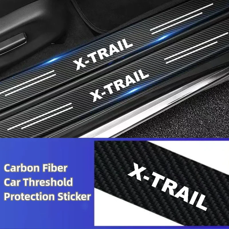 

Carbon Fiber Car Sticker DIY Paste Protector Strip Auto Door Waterproof Protect Film For Nissan Xtrail X Trail T30 T31 T32