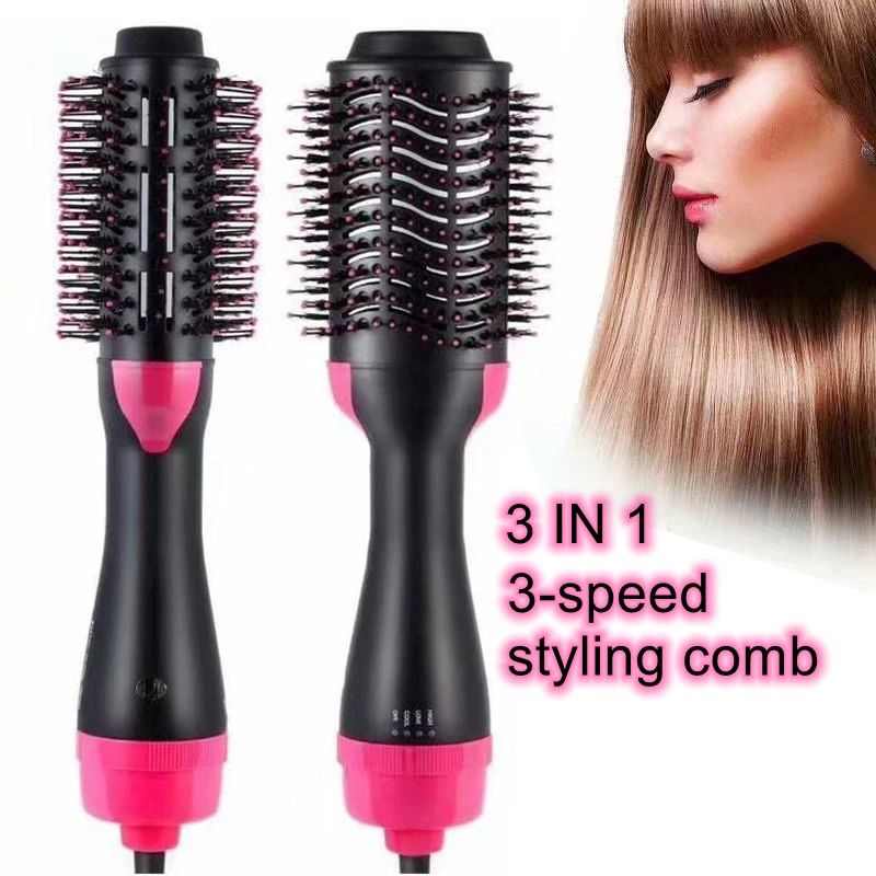 

3 in 1 Professional Hair Dryer Brush One Step Hot Air Brush Volumizer Blow Straightener Curler Curling Iron Hair Styler Comb