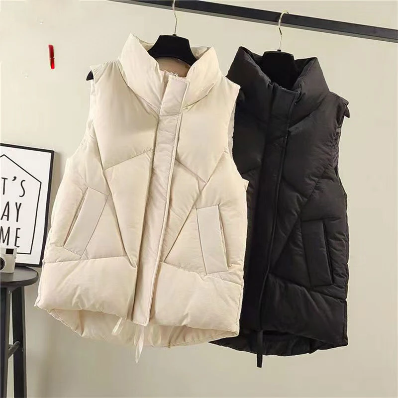 

Женский осенне-зимний жилет, толстый теплый Свободный жилет в стиле Харадзюку, Y2K, повседневная верхняя одежда, короткий жилет, ветрозащитный жилет, пальто Q511