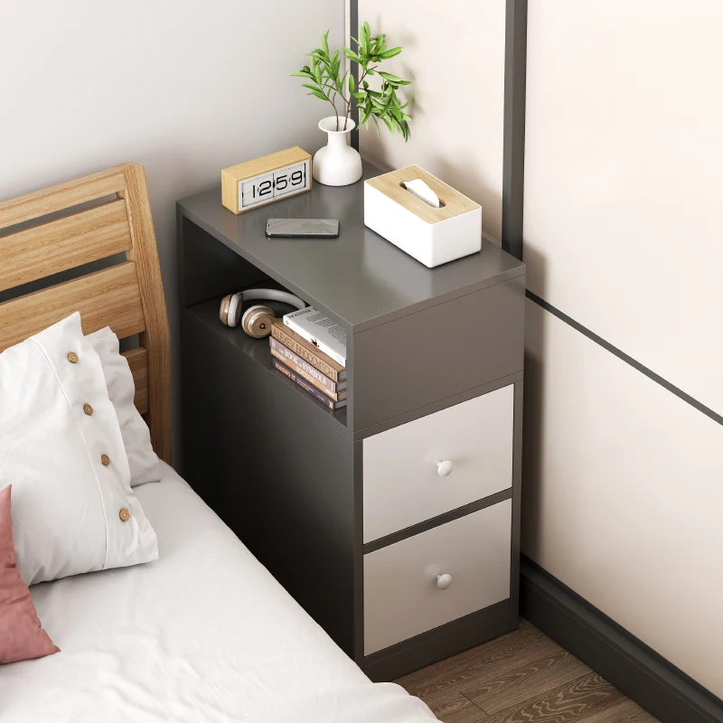 

Comfortable Bedroom Nightstands Mobile Drawers Shelf Bedside Tables Small Narrow Desk Mesa Cabeceira Nordic Furniture HY50BT