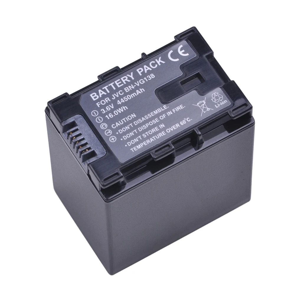 Аккумулятор 4450 мАч BN-VG138 BN VG138 для JVC Everio GZ-E10 GZ-E100 GZ-E200 GZ-E300 GZ-E505B GZ-E515B GZ-EX250 GZ-EX310 GZ-EX355