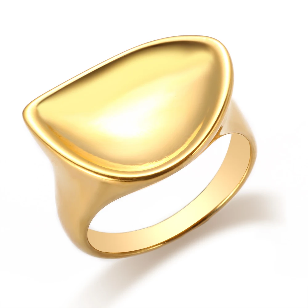 

Unique Trendy Irregular Exaggerated Ring Gold Color Rings For Women Stainless Steel Ring Fashion Jewelry Gift
