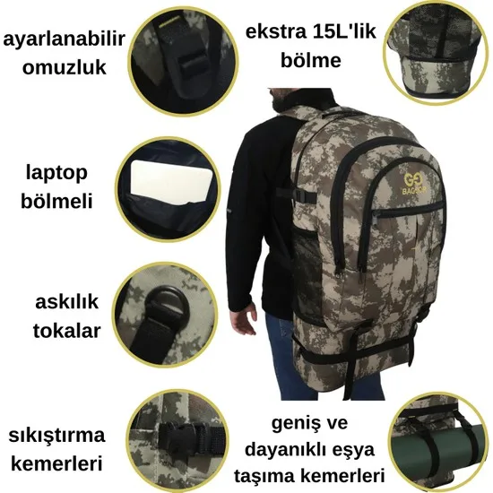 

Bagger 90 1liter Bellows Waterproof Multi-Travel-eyed campers split up Laptop Backpack Climbers
