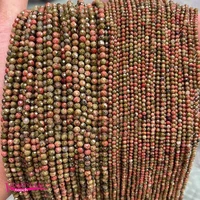 natural flower green stone loose beads high quality 2mm 3mm 4mm faceted round diy gem jewelry making accessories 38cm a4449