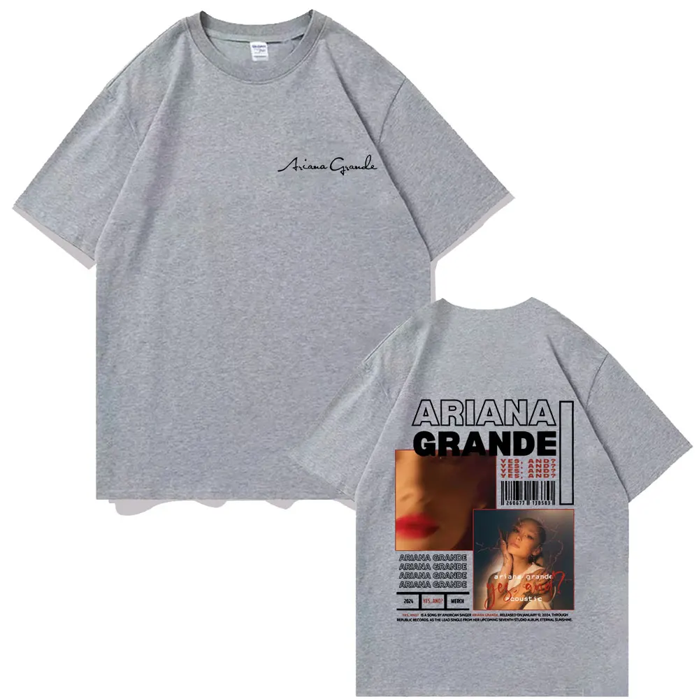 Певица Ариана Гранде Да и музыкальный альбом футболка с двусторонним принтом для