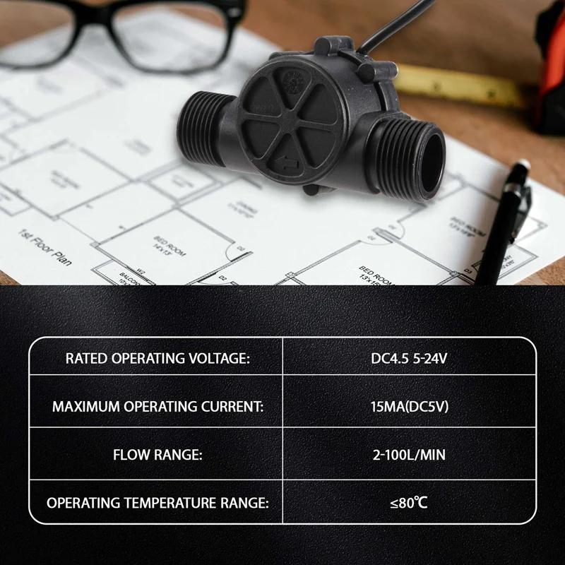 Датчик расхода воды DN25 DC3.5-24V 1 дюйм расходомер для зала 2-100 л/мин тепловой насос