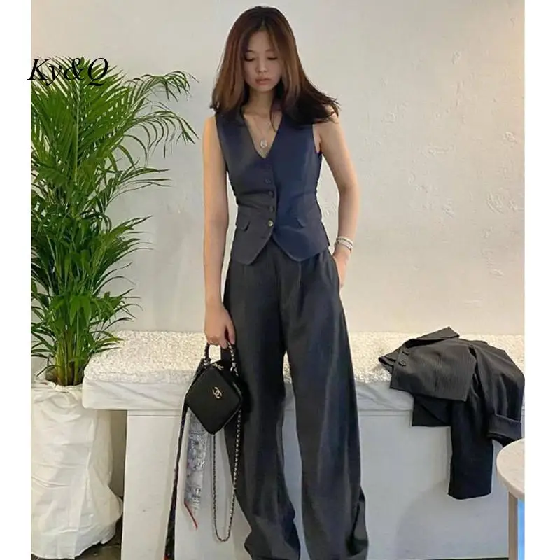 Костюм в полоску от Jennie черный тонкий жилет без рукавов Короткие топы с высокой