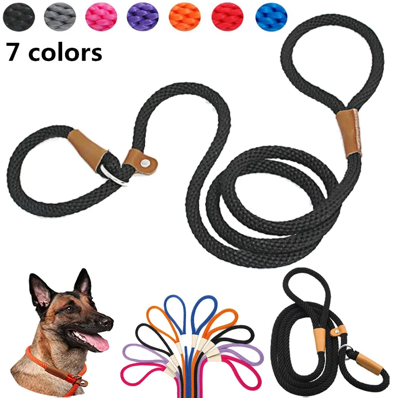 

Dog Solid And Leash Lead Nylon Leash Dog No Large Collar Adjustable Training Pet Dogs Leashes Medium Leash Dog Rope Slip Pull