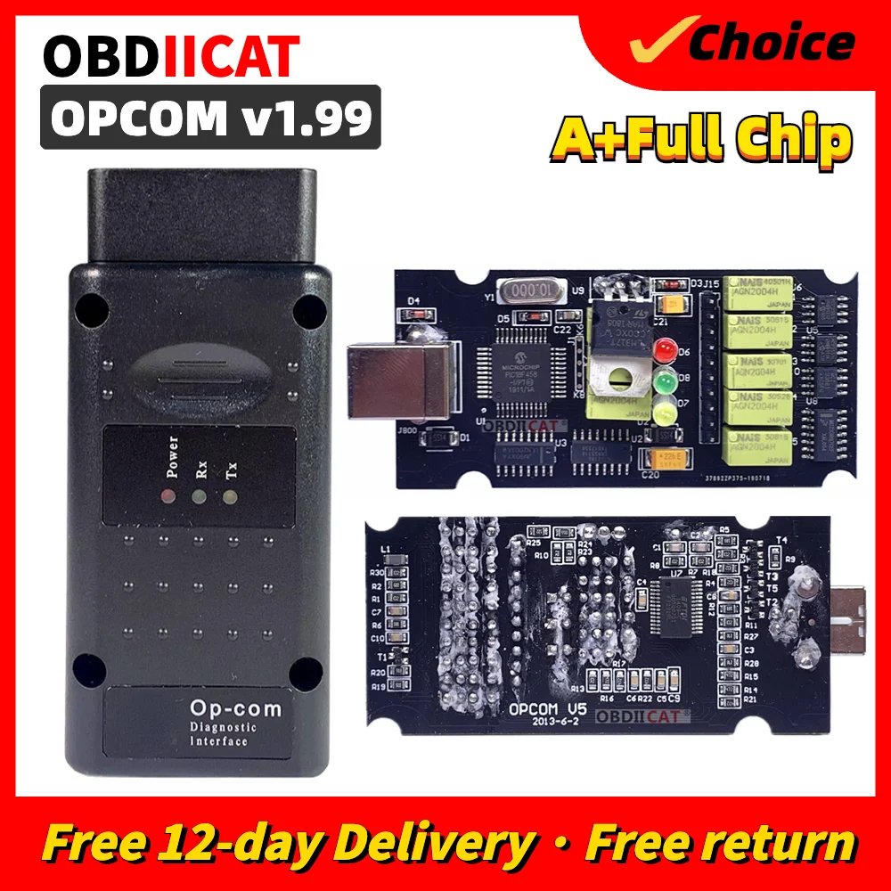 

OBDIICAT OPCOM V1.59/1,70/V1.95/ V1.99 с чипом PIC18F458 OP-COM obd2 сканер диагностический инструмент Opcom V1.99