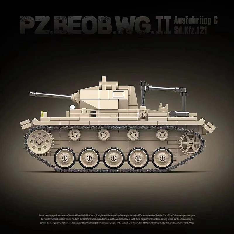 Фото 858 шт. PZ.BEOB.WG.II Строительные блоки Второй мировой войны Классическое военное армейское оружие Модель автомобиля Кирпичи Игрушки для детей Подарок для взрослых №3