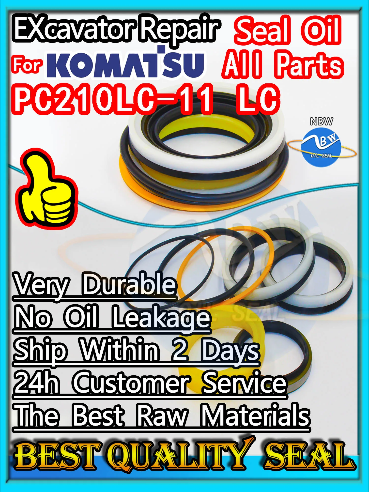 

For KOMATSU PC210LC-11 LC Seal Kit Excavator Repair Oil High Quality PC210LC 11 LC Center Joint Gasket Nitrile NBR Nok Washer