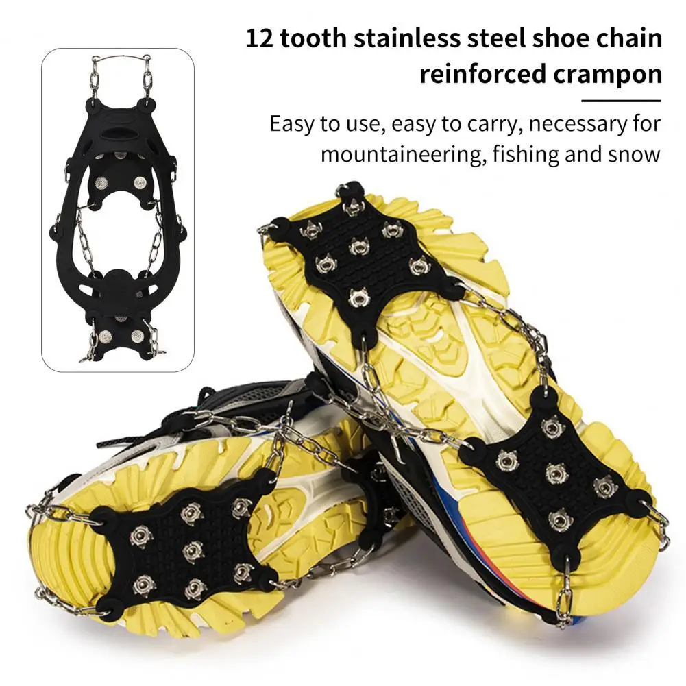 

Скобы для льда, обувь из нержавеющей стали и силикона, повышенная безопасность, уличные эластичные Нескользящие скобы с 12 зубцами