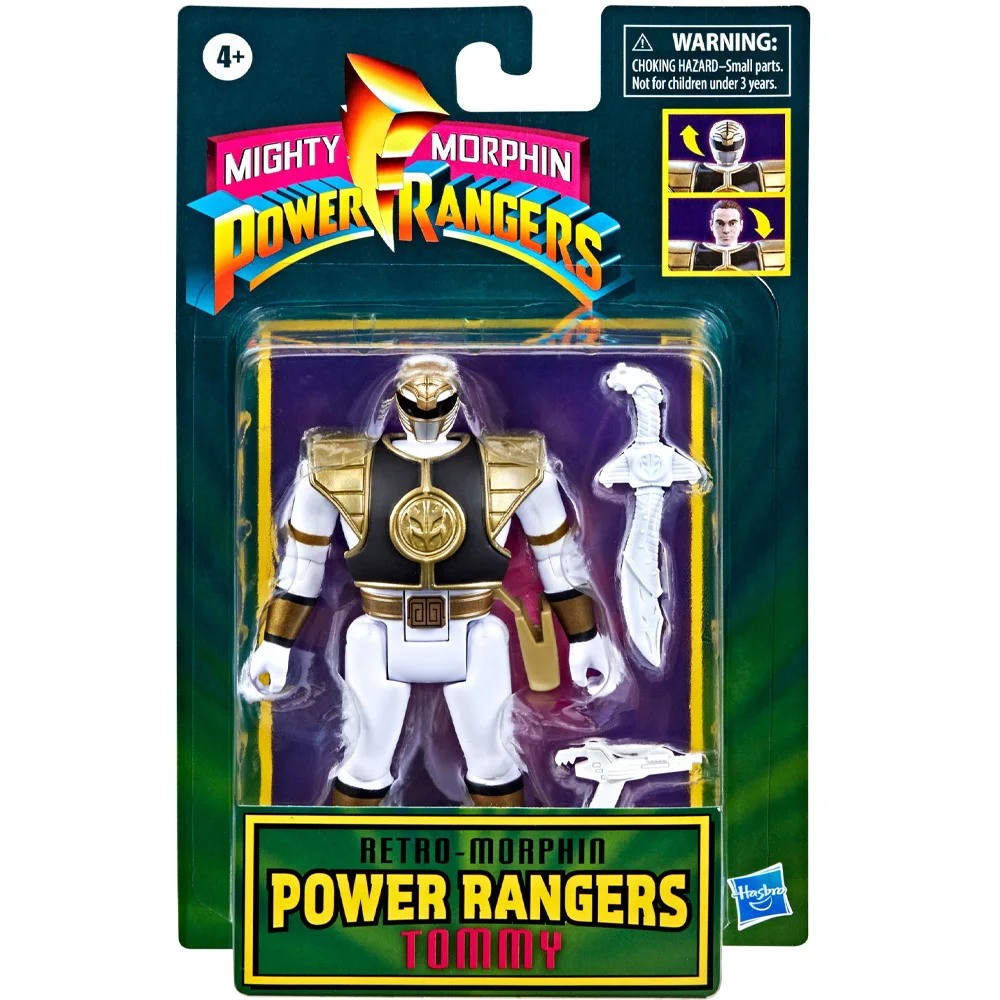 

Оригинальная фигурка Хасбро Power Ranger в стиле ретро морфин белый рейнджер Томми Коллекционная модель игрушка подарок для детей