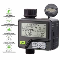 automatic lcd display watering timer garden irrigation controller with rain sensor 6 separate water timer programs