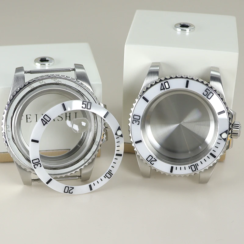 Роскошные мужские часы 40 мм внешняя белая керамическая рамка для Seiko NH35 NH36 NH38 NH34