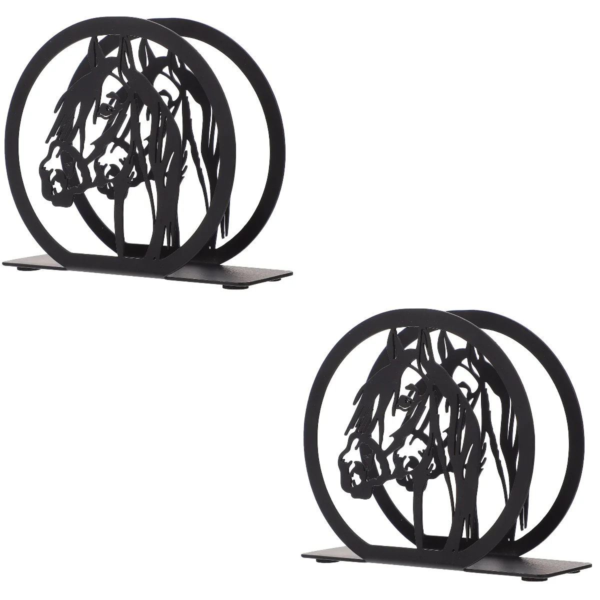

2 Pc Hand Towel Dispenser Metal Napkin Holder Freestanding Tissue Farmhouse Iron Horse Paper