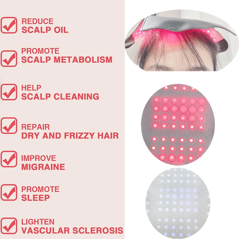 

Red and Blue LED hair loss machine LLLT Therapy for hair loss treatment 650nm 100 diode LED helmet hair regrowth