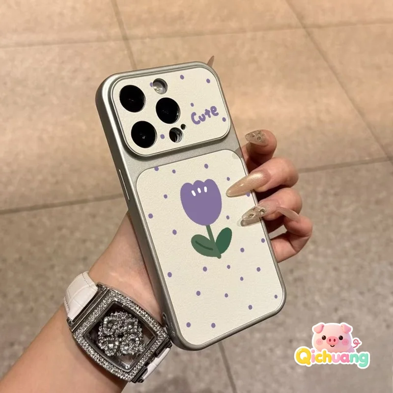 Фото Чехол для телефона OPPO A6 A6i A6S A6T A6X A5 A5M A5S A5X A5i A3 A3X A3S A3i Pro Plus A2X Pro из искусственной кожи с милым изображением фиолетового тюльпана №5