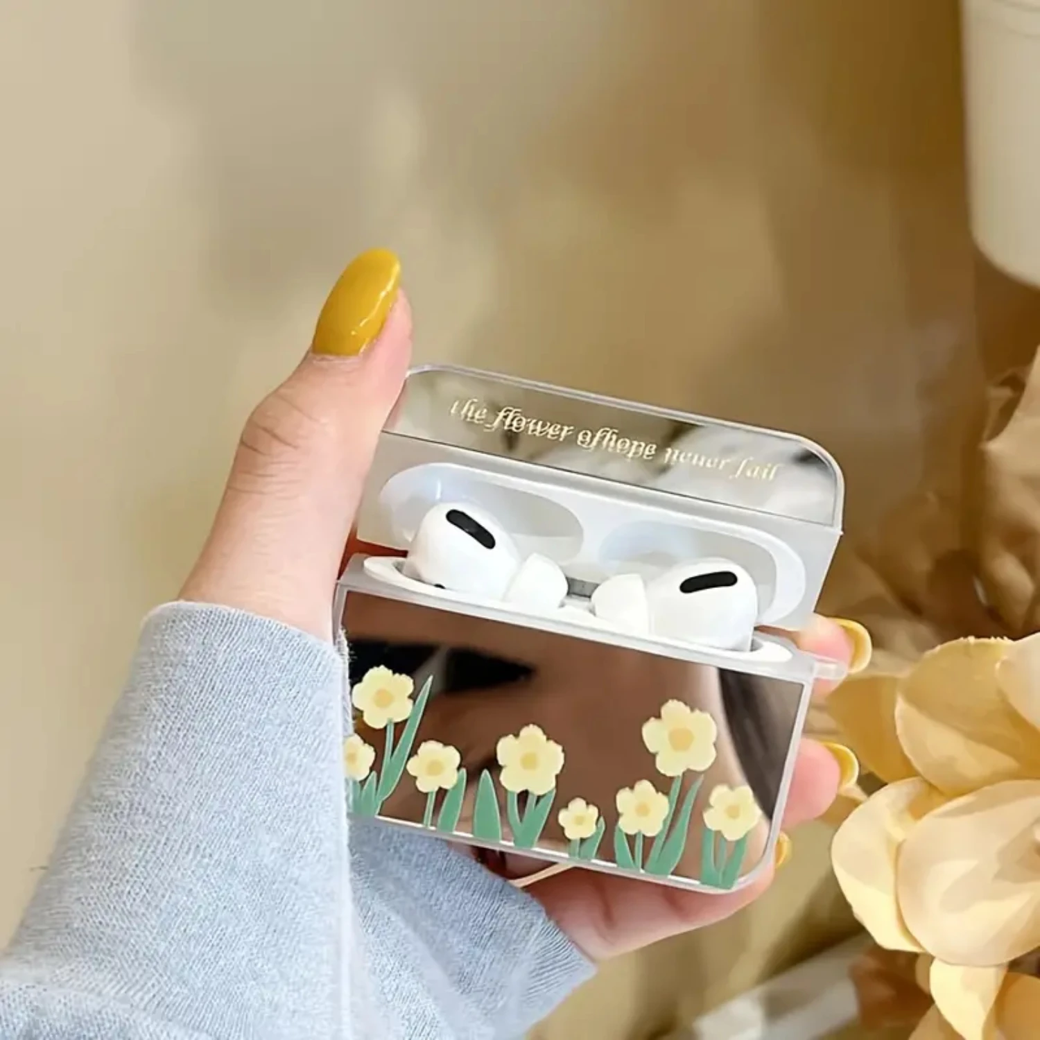 Зеркальный чехол Air Pod с подходящим брелком для AirPods 1/2 Pro Pro2 3