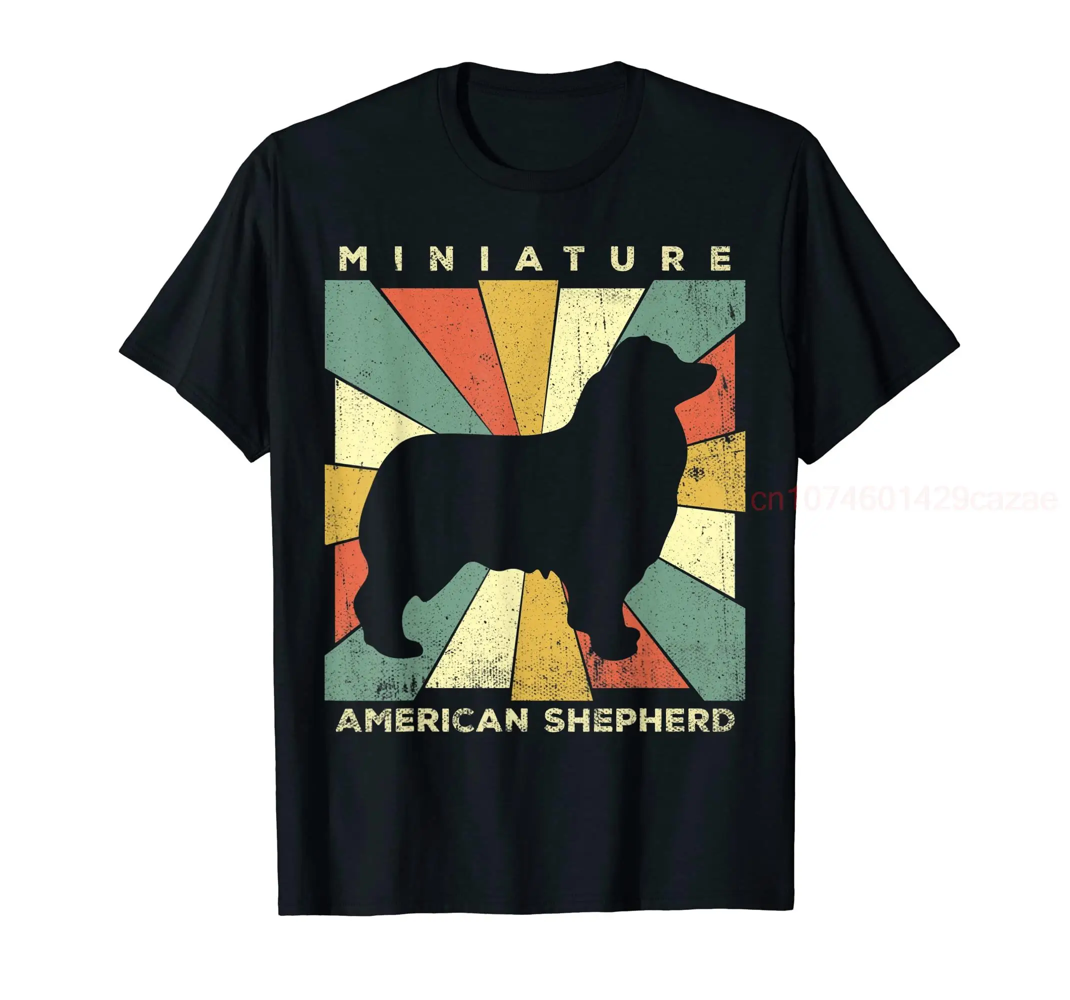 

100% Cotton Miniature American Shepherd Dog Retro 70s Vintage Gift T-Shirt MEN WOMEN UNISEX T Shirts Size S-6XL
