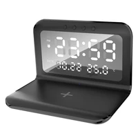 15w portable detachable clock wireless charger multifunctional temperature alarm clock three in one wireless charger
