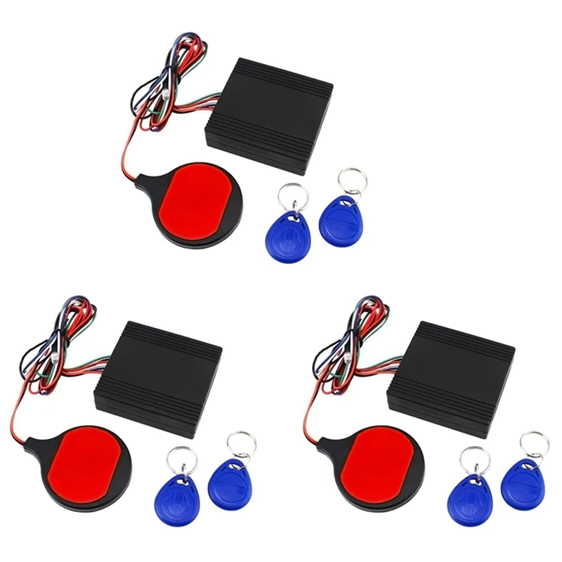 

3X Anti Theft Motorcycle Lock System With Engine Cut Off Immobilizer IC Card Alarm Invisible Anti-Steal Lock