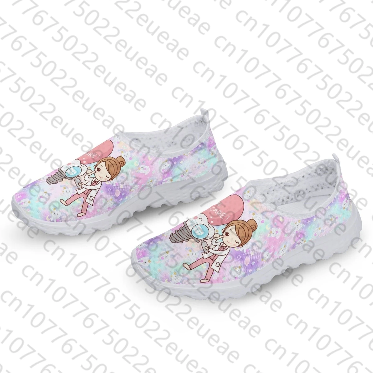 Kawaii Tooth Angel повседневная обувь на плоской подошве летние дышащие легкие кроссовки