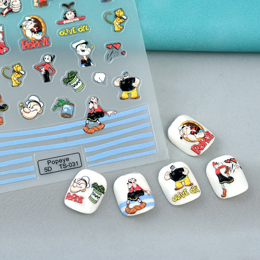 

Cartoon Cute Girls 5D Nail Sliders For Woman Manicure Polish Transfer Slider Stickers TS-031