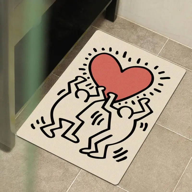 

Cute Cartoon Rug Soft Diatom Mud Absorbent Mat Home Bathroom Living Room Coffee Rubber Sole Non-slip Faul Wool Furry Carpet