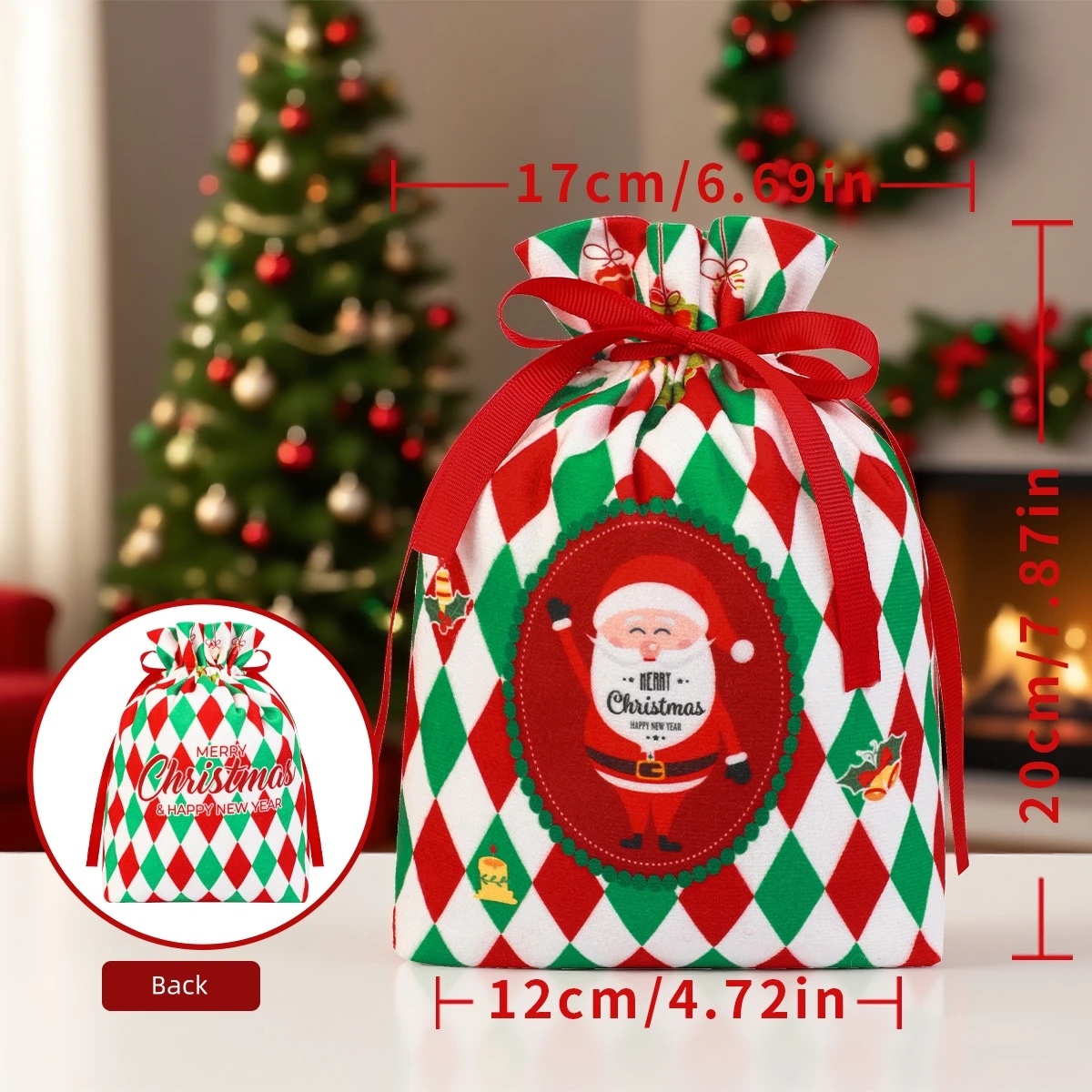 

Рождественский бархатный подарочный пакет