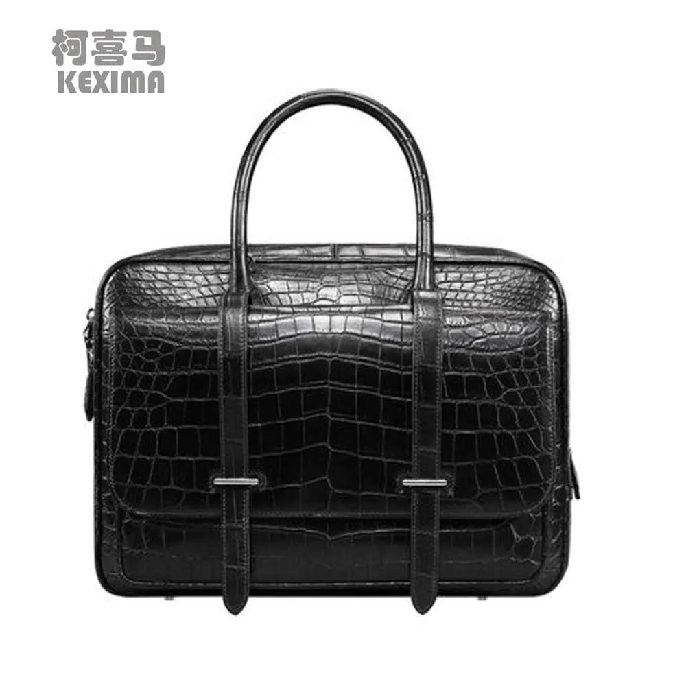 KEXIMA cestbeau new  crocodile leather One shoulder  handbag  fashion  leisure  Messenger bag  Nile crocodile  male briefcase