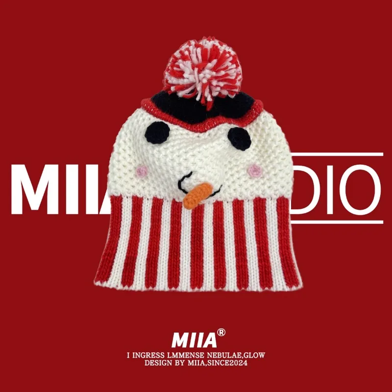 Милый маленький снеговик с помпоном из мультфильма шапка для женщин