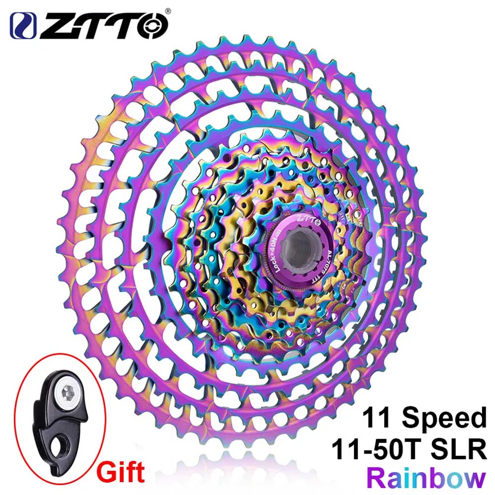 

ZTTO 11 Speed 11-50T Rainbow SLR MTB Bike Cassette 11v HG Compatible Ultra Light 370g CNC Cassette Mountain Bike GX Sprocket