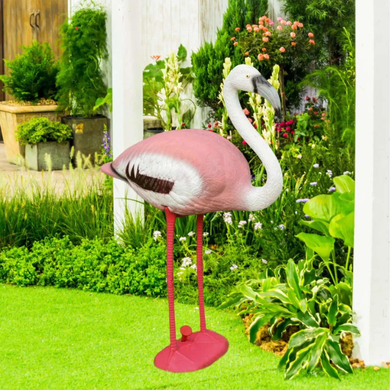 

Flamingo Garden Statue Outdoor Decor Decorative Housewarming Bird Figurine Sculpture for Backyard Yard Flower Beds Lawn