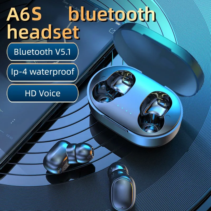 TWS A6S Bluetooth Headphones Headset Wireless Earphones HD Voice HiFi Stereo Sport Mini Earbuds For Smartphone iPhone Xiaomi