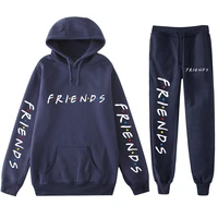 friends anime clothes hoodie sweatpants suit sweater pants two piece men women sportswear tracksuit set outfits