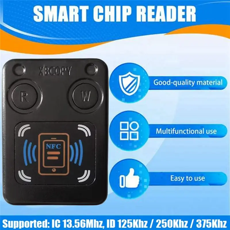 Фото AA08- Дубликатор считывателей RFID-карт с чипом ID IC 13.56МГц 125КГц 250КГц 375КГц, бесконтактный копировщик RFID-токенов №5