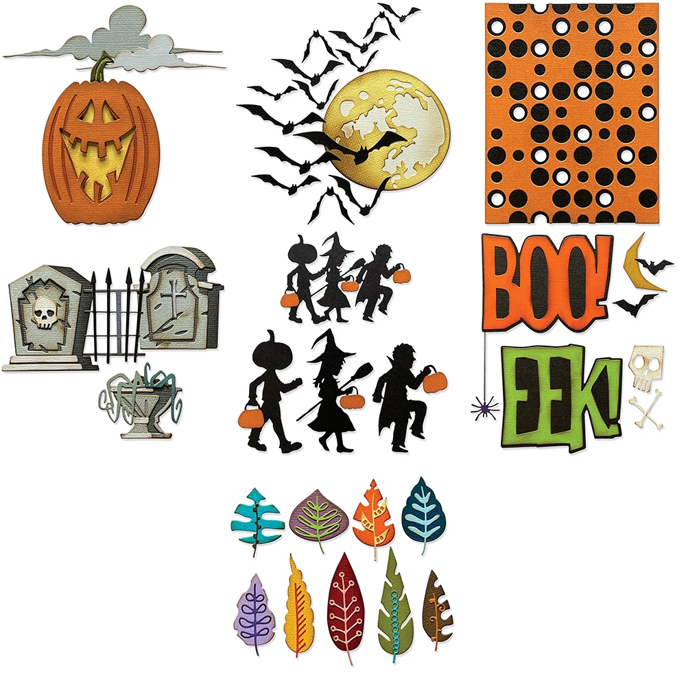 Ночная Хэллоуин Тыква лунный свет Вырубные штампы для рукоделия изготовление