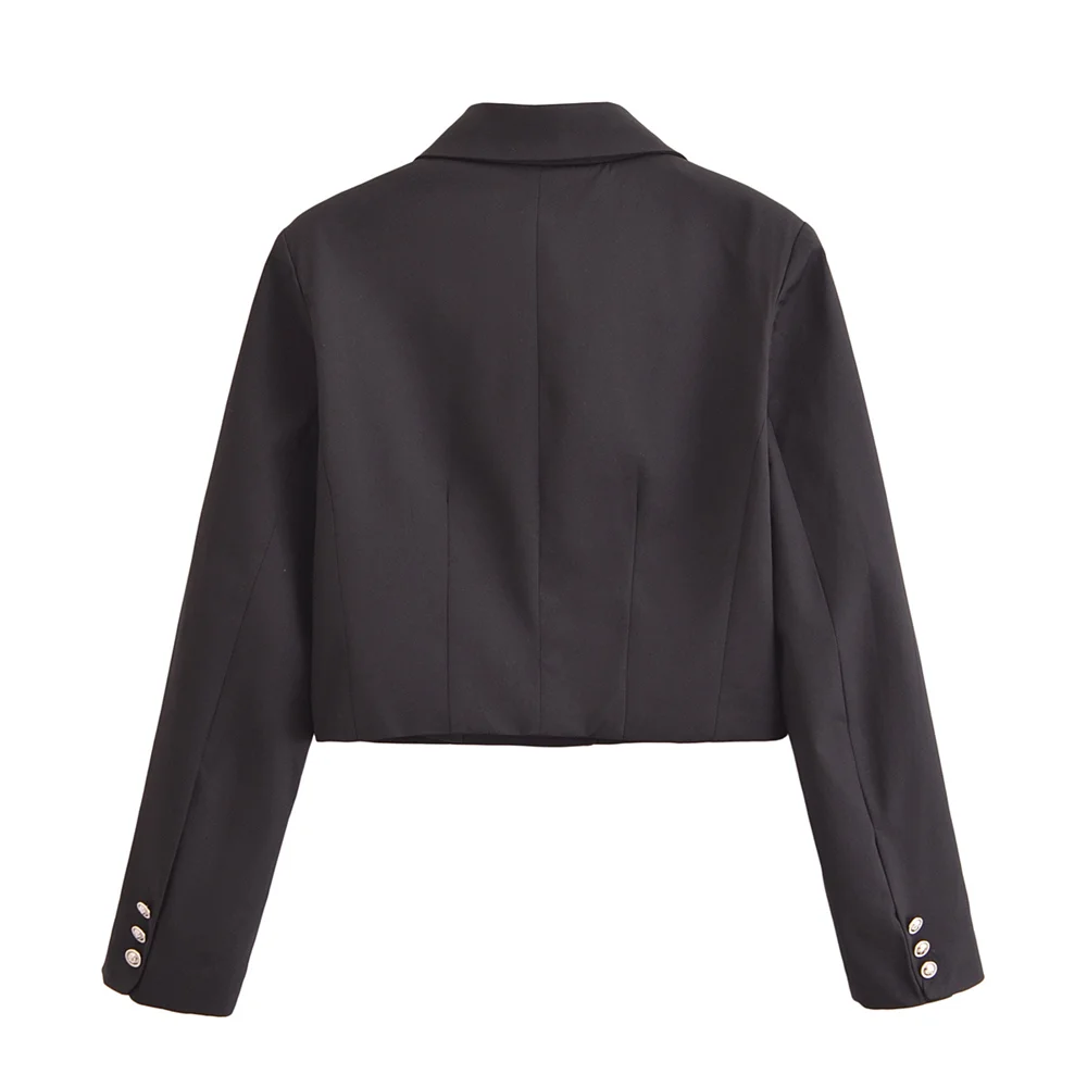 Женское однобортное пальто с длинным рукавом и откидным воротником