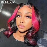 short brazilian human hair lace frontal wigs for women body wave pink green 250 lace front wig highlight perruque cheveux humain
