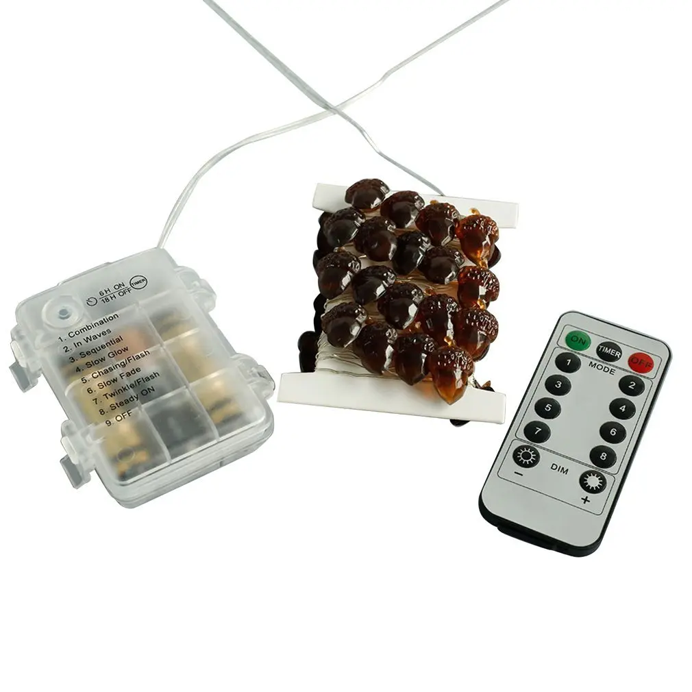 

Hot New Mini Led String Lights Acorn Shape Battery Powered Lights For Bedroom Christmas Parties Wedding Centerpiece Decoration