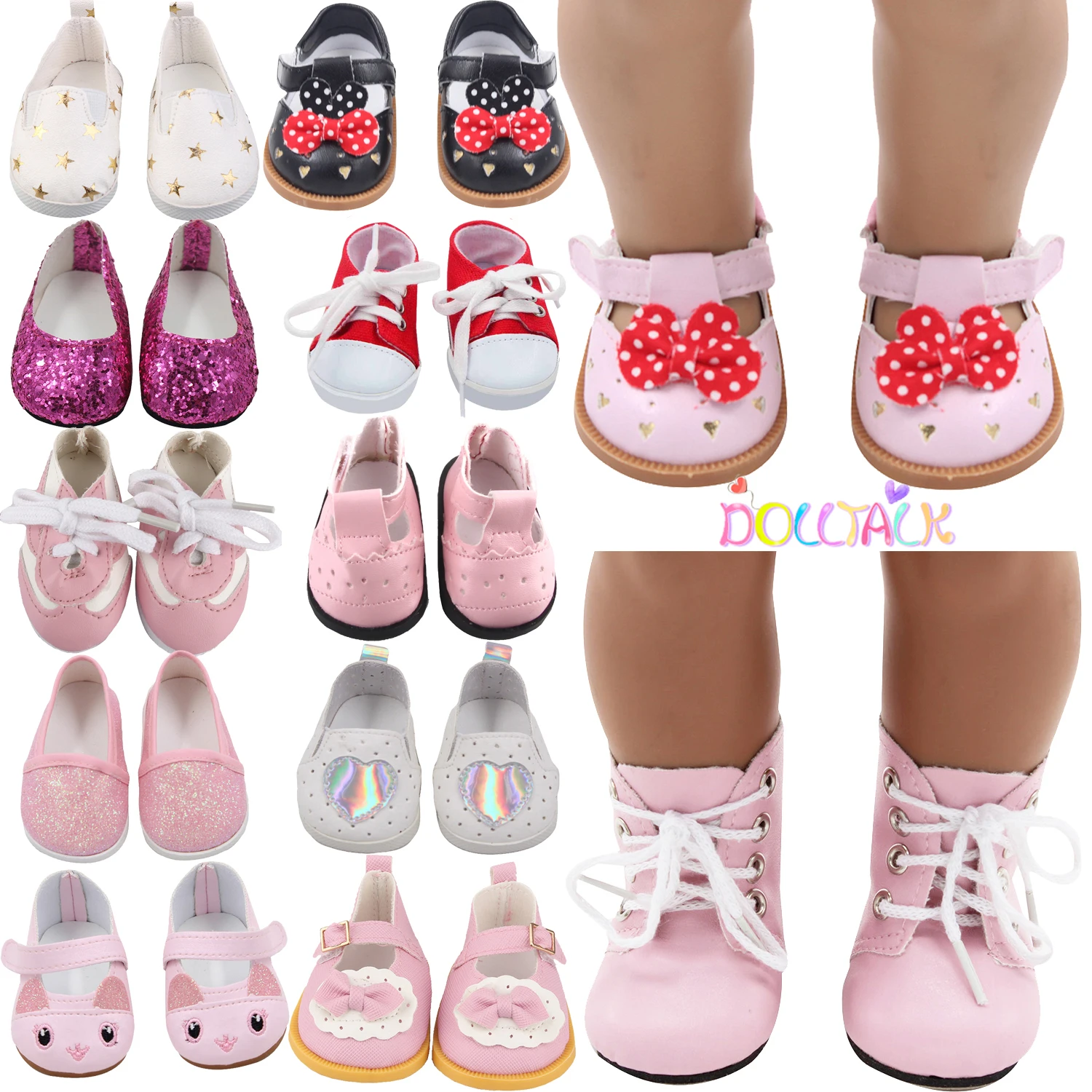 Zapatos de muñeca de 7 Cm, ropa, botas hechas a mano para niña americana de 18 pulgadas y bebé recién nacido de 43Cm, accesorios para muñeca OG, zapatos, regalo, juguete para Festival