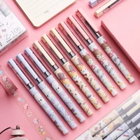 0 5mm black ink kawaii cat needle gel pen 6 pcsset mouse roller school office supplies stationery gift quick dry signature