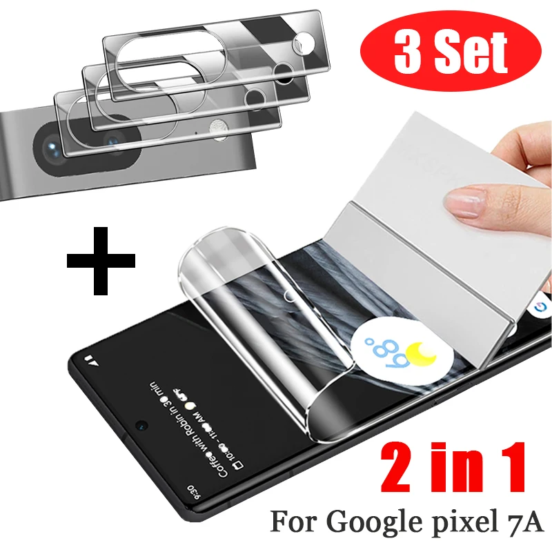 

2 In 1 Screen Protector Protective Film for Google Pixel 7A Camera Lens Protector for Google Pixel 7A Lens Film Tempered Glass