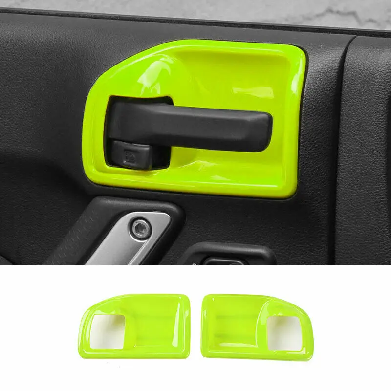 

Interior Door Bowl Cover Trim 2PCS ABS Green For Jeep Wrangler JK 2DR 2011-2017