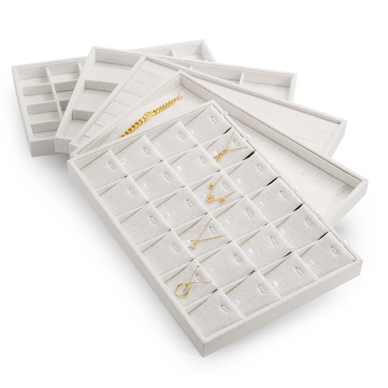 FANXI Stackable Jewelry Tray Case Jewelry Display Storage Box Portable Ring Earrings Necklace Organizer Box Jewelry Holder