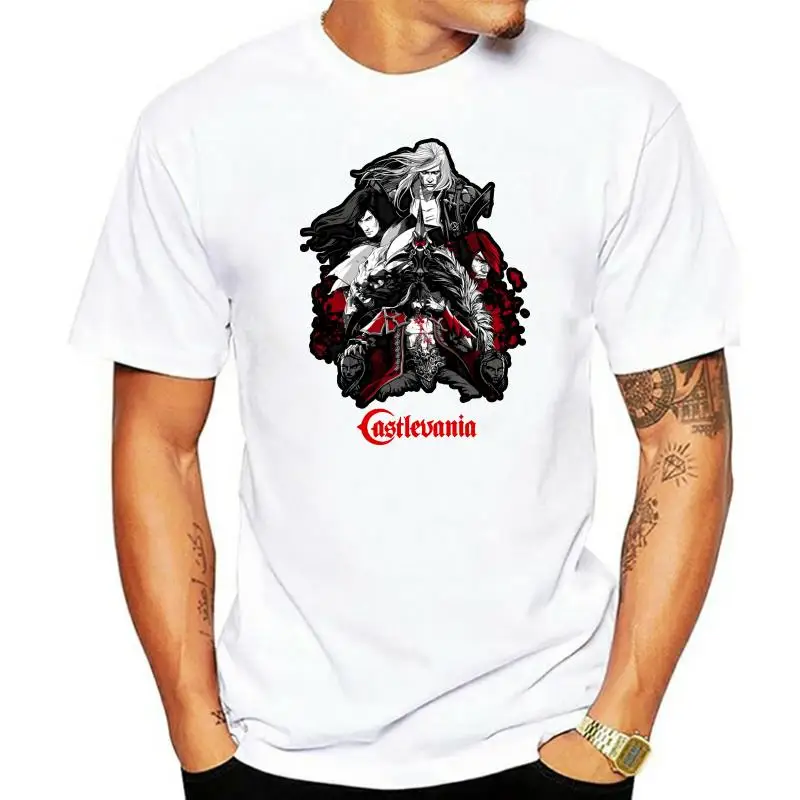 Мужские футболки Castlevania футболка из чистого хлопка с юмором коротким рукавом