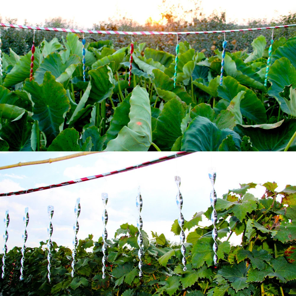 

6pcs 30cm Bird Repellent Stick Reflective Spiral Deterrent Control Scare Device Balcony Agricultural Garden Decoration
