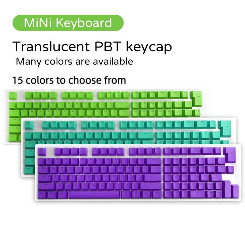 

New PBT Diy Key Caps Gaming Transparent MX Keycaps For Mini Mechanical Keyboard ISO Layout 61/64/68/71/72/82/84/87 Keys Gamer