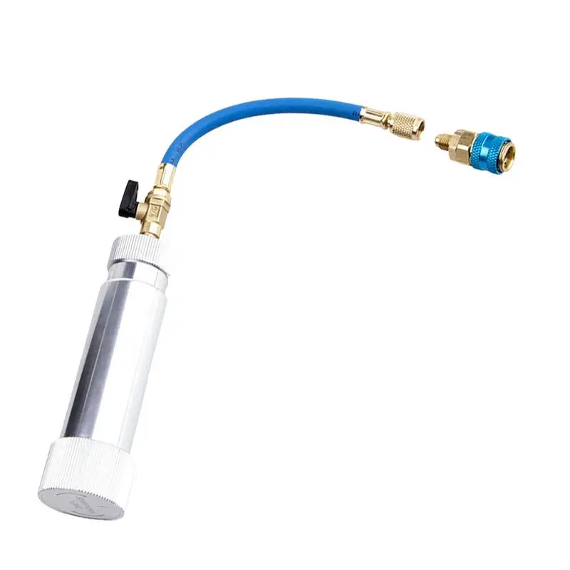 Oil Injector R134a 2oz Manual Oiler Syringe Injector Automotive Air Conditioning Fluorescent Refrigerant Tools